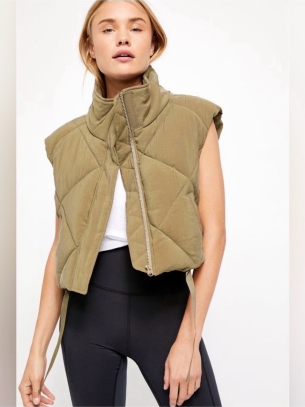FP Movement by Free People Olive Quilted Puffer Vest - Picture 4 of 7
